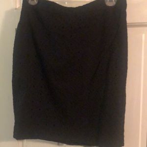 Black Ann Taylor Loft eyelet skirt.